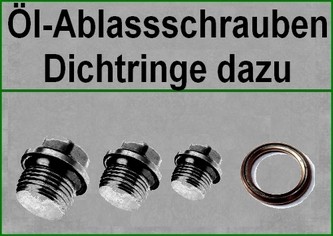 Öl-Ablassschrauben und Dichtringe dazu