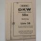 Preview: DKW - Ersatzteile-Liste 58a Nachtrag zu Liste 58 NZ 250/350, Kopie