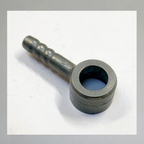 (34-085) Schlauchanschluss/ Schwenkanschluss für Bing Motorradvergaser, Zulauf von unten (8mm, gerade) (original NEU)
