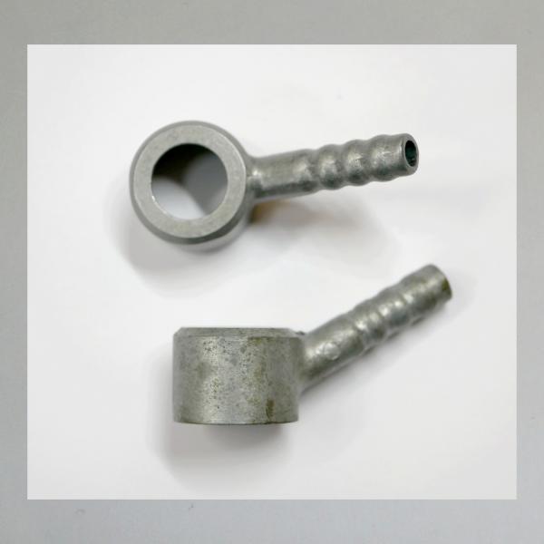 (34-100) Schlauchanschluss/ Schwenkanschluss (8mm mit Winkel) für Bing Motorradvergaser BMW R25/3, R26, R27---Orig. NEU---