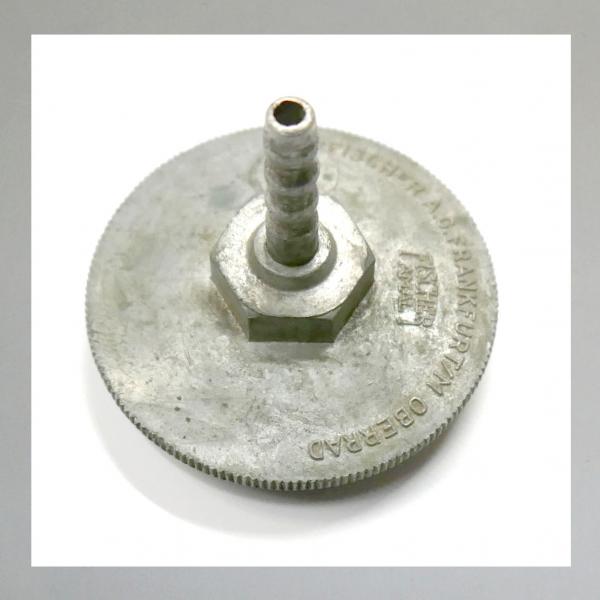 SKD---Amal Grosser Schwimmerkammer-Deckel, metrisches Gewinde, Zulauf von oben, Version mit Schlauchtülle---Original NEU---