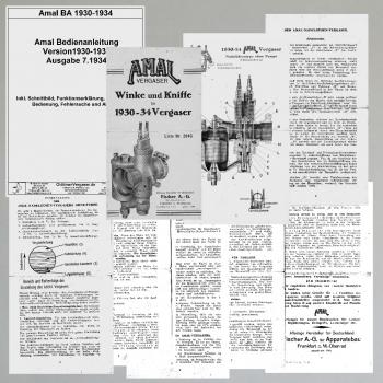 Instandhaltung und Bedienung: Amal Vergaser für Motorräder, Deutsch, 1930-1934 (Zöllige Vergaser)