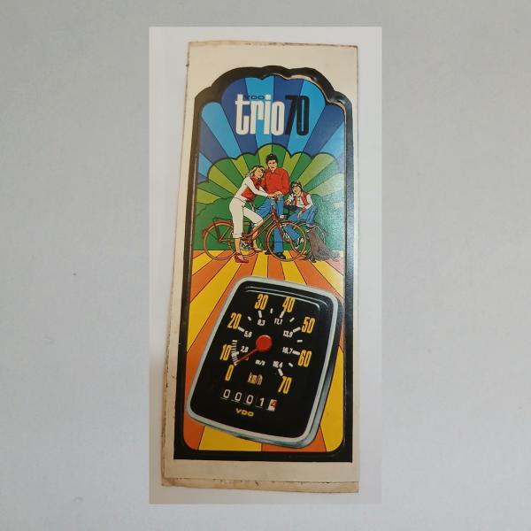 Aufkleber "VDO trio70 " Werbeaufkleber für den Fahrradtacho, 1 Stück, original