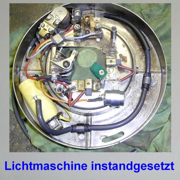 Beispiel: Lichtmaschine Noris an Triumph B200 von ca 1936