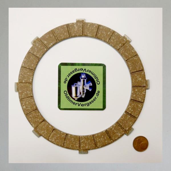 Kupplungsscheibe für NSU Lux, Superlux, Reibbelag auf Stahl---Repro NEU---