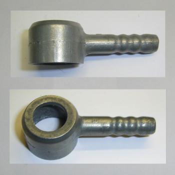 (34-085) Schlauchanschluss/ Schwenkanschluss für Bing Motorradvergaser, Zulauf von unten (8mm, gerade) (gebraucht)