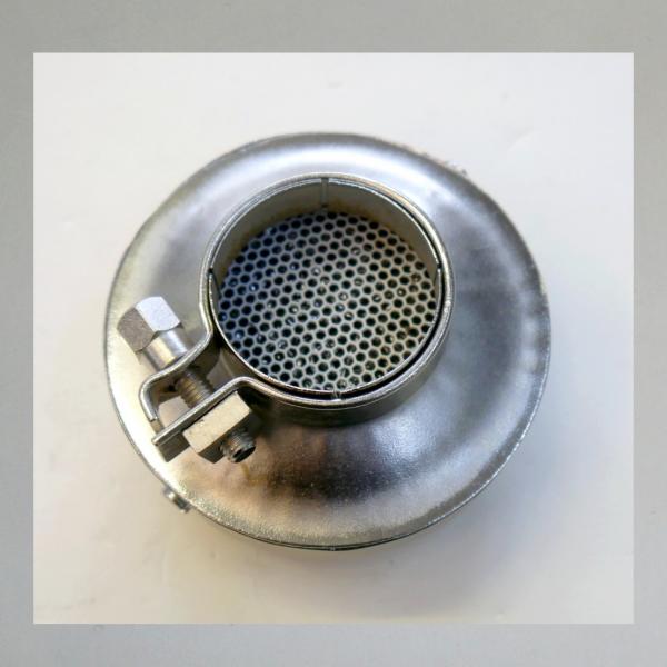 Preview: BING Blech-Luftfilter, ohne Klappe, Steckanschluss 35mm/ Aussendurchmesser 84mm, 40er Jahre Ausführung!---Umgebaut auf Zerlegbarkeit---