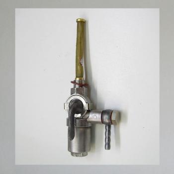 Becherhahn BenzinhahnAW mit 2 Filtern, Reserve. Tankseitig R1/4 Zoll, Abgang seitl.