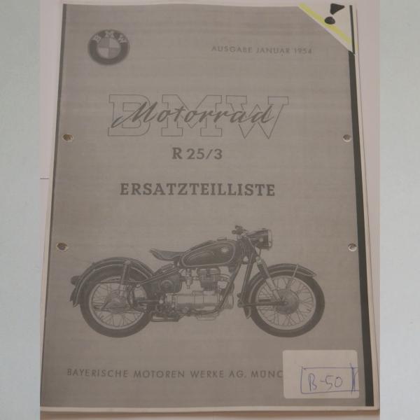 BMW - Ersatzteilliste R 25/3 1954, Kopie