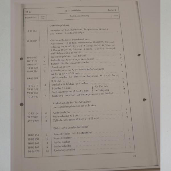 Preview: BMW - Ersatzteilliste R 27 1960, Kopie
