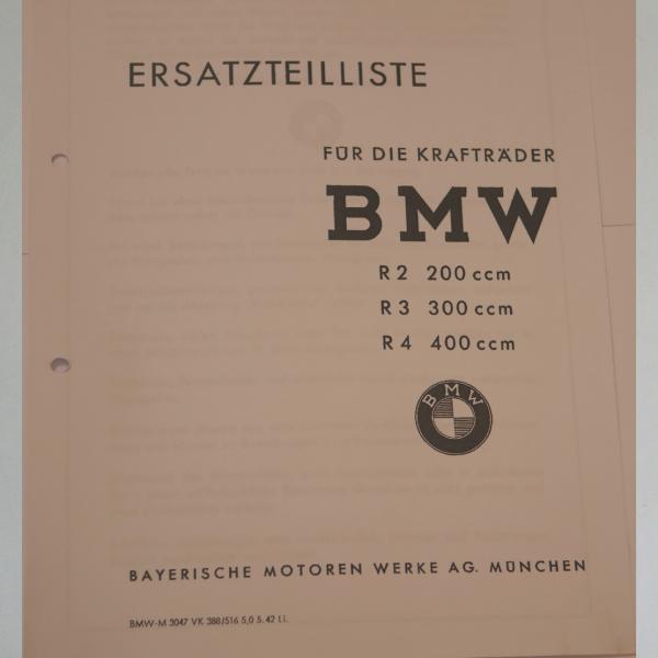 BMW - Ersatzteilliste R 2, R 3, R 4,  Kopie