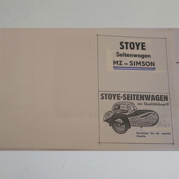 Stoye - Ersatzteilliste für Seitenwagen MZ-Simson, Kopie