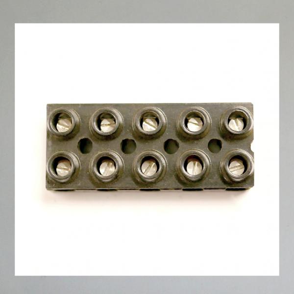 Lüsterklemme/ Kabelklemme für Leitungen, 5 Phasig---Original aus Bakelit---