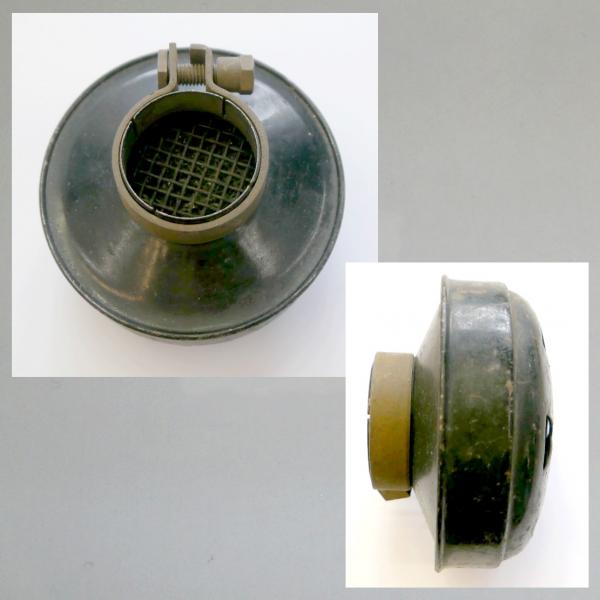 Preview: BING Blech-Luftfilter offen, Steckanschluss: 35mm/ Aussendurchmesser 84mm---neu aus Altbestand, Farbe schwarz---