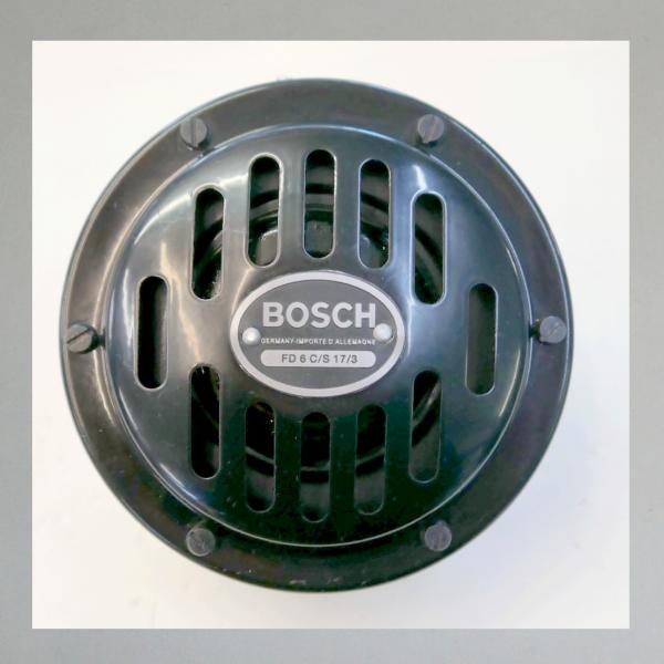 BOSCH Hupe/ Horn für Vorkriegs-Motorräder, 6 Volt Gleichstrom---Nachbau---Anschlüsse zur Seite