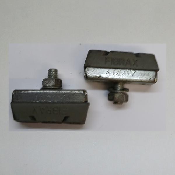 2 Bremsschuhe mit Gummi, Alloy Fibrax