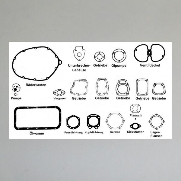 Dichtungssatz/ Motordichtungen/ Motordichtsatz für BMW R 51/2