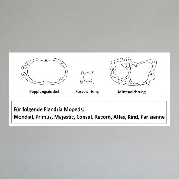 Dichtungssatz/ Motordichtungen/ Motordichtsatz für Flandria Mofa, Moped 2,3,4 Gang