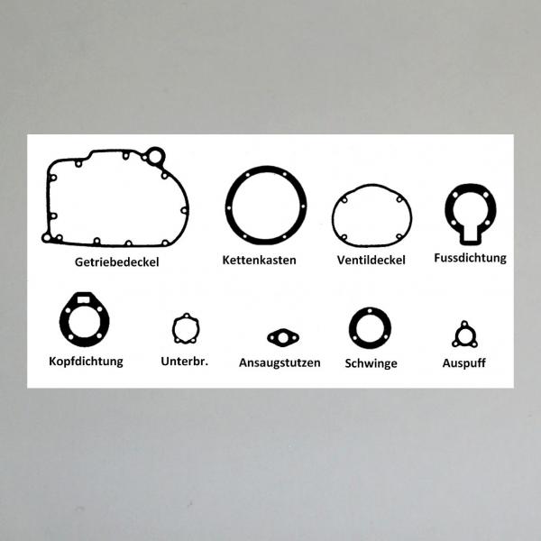 Dichtungssatz/ Motordichtungen/ Motordichtsatz für Heinkel Tourist 175 (nur 4 Gang) und Kabine 175