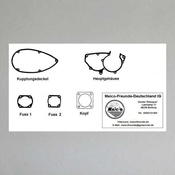 Dichtungssatz/ Motordichtungen/ Motordichtsatz für Maico M 150, M 151, Maicomobil
