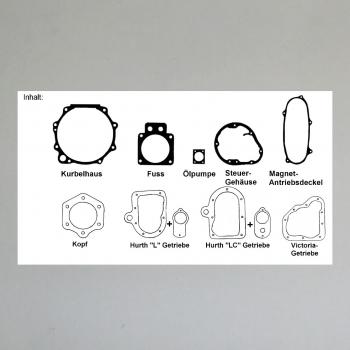 Dichtungssatz/ Motordichtungen für Victoria KR 50 S (OHV)---Komplettsatz (Motor: Sturmey Archer OHV 500)
