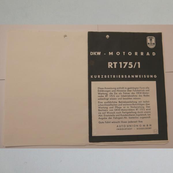 DKW - Kurzbetriebsanweisung RT 175/1, Kopie