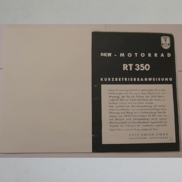 DKW - Kurzbetriebsanweisung RT 350, Kopie