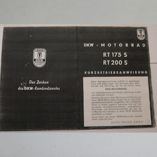 DKW - Kurzbetriebsanweisung RT 175 S und 200 S, Kopie