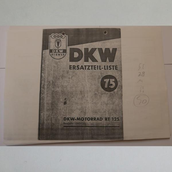 DKW - Ersatzteile-Liste 75 für RT 125, Kopie