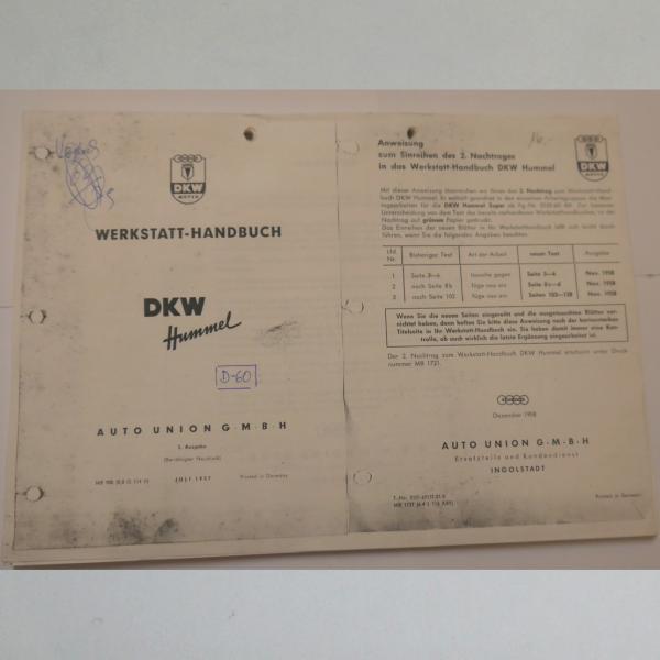 DKW - Werkstatthandbuch Hummel, Kopie
