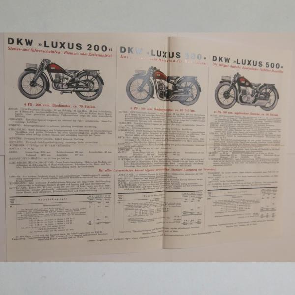 Preview: DKW - Prospekt Werbeblatt Luxus 200, 300, 500, Kopie