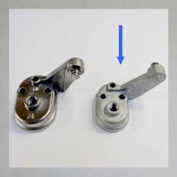 (20-999) Deckelplatte (Zugdeckel) für Mofa, Moped mit Bing Vergaser. Mit Hebelaufnahme für den Luftschieber (Choke)---Ausführung "klein"