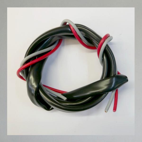Kabel für Hupenknopf oder Hupenschalter oder Abblendschalter, schwarz mit 2 Adern für Motorrad, Moped, Mokick 50er-80er Jahre