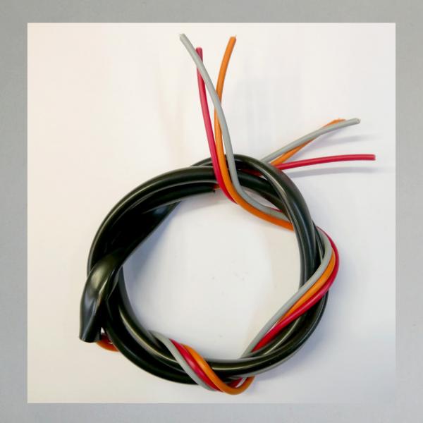Kabel für Hupenknopf oder Hupenschalter oder Abblendschalter, schwarz mit 3 Adern für Motorrad, Moped, Mokick 50er-80er Jahre