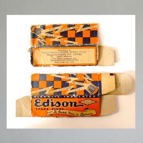 Zündkerze von Edison/ Splitdorf (USA), 20er Jahre, TOP Zustand, wunderschöne Kerze (mit Karton), Typ "HC82"