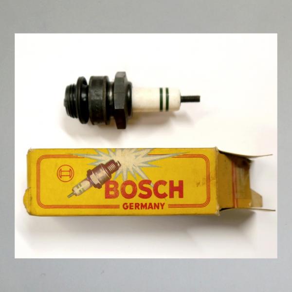 Zündkerze M225P11S---M18x1,5---Wärmewert 225---Fabrikat Bosch (Original alt, OVP, NOS) 50er Jahre