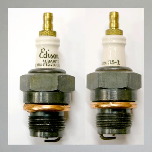 Zündkerze von Edison/ Spritdorf (USA), 20er jahre, TOP Zustand, grosse auffallend schöne Kerze, Typ "35"
