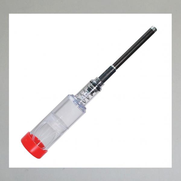 Fettpresse klein, transparent, Ausführung mit langem Hals für schwer erreichbare Stellen