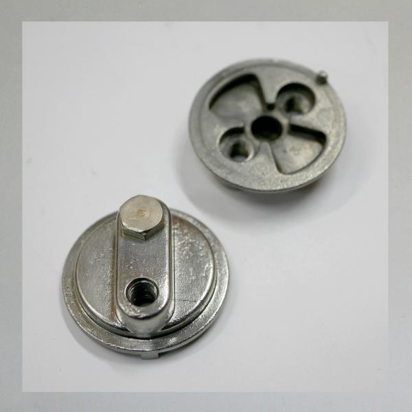 Deckelplatte (Zugdeckel) für Bing A und AJ-Vergaser mit 24, 26, 27 mm Durchlass und 1 Zug---Ori. Gebrauchtteil---