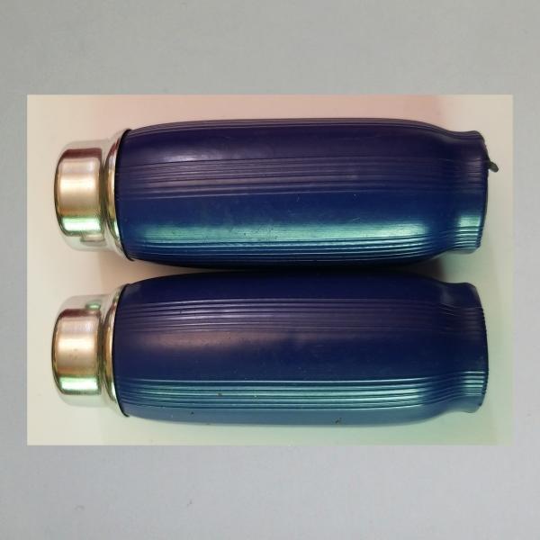 1 Paar Griffe AHA blau mit Chromkappe, defekt