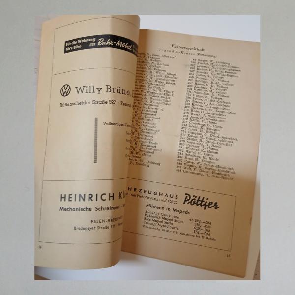 Preview: Heft Radrennclub "Staubwolke 1925" Essen, Grosser Grugapreis 1956