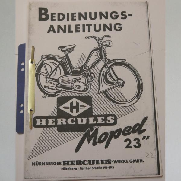 Hercules - Bedienungsanleitung für Moped 23", Kopie