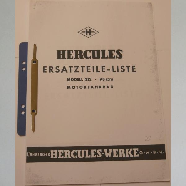 Hercules - Ersatzteile-Liste Modell 212 - 98ccm, Kopie