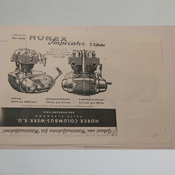 Horex - Imperator Werbung Broschüre Flyer, Kopie