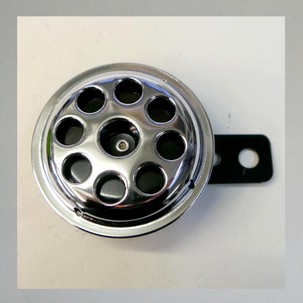 Hupe/ Horn für Motorräder, 6 Volt Gleichstrom---glanzverzinkt/ schwarz---