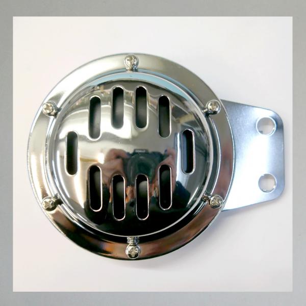 Hupe/ Horn für Motorräder, 6 Volt Gleichstrom---Nachbau---seitliche Befestigung---
