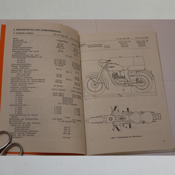 Preview: Jawa - Bedienungs- und Wartungsanleitung für 125 und 175 Ausgabe 1957, Kopie