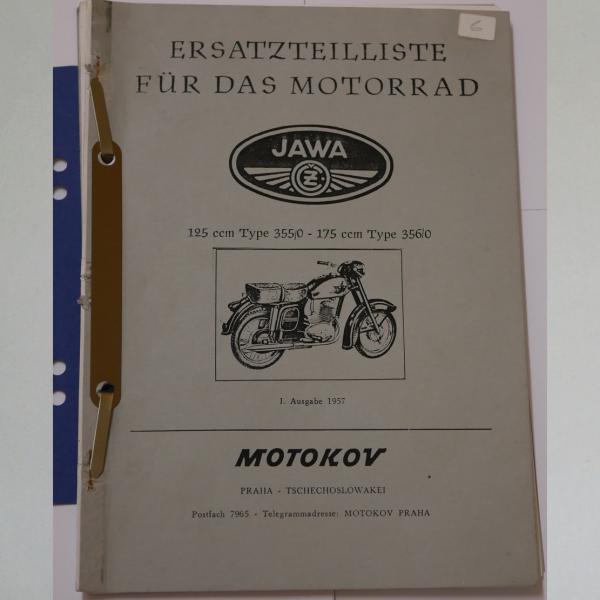 Jawa - Ersatzteilliste für 125 und 175 Ausgabe 1957, Kopie