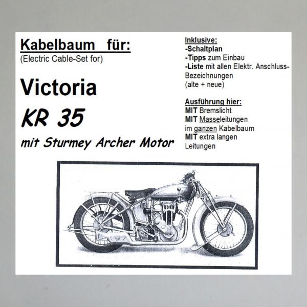 Kabelbaum/ Kabelsatz/ Leitungssatz Victoria KR35 (Sturmey Archer Motor)