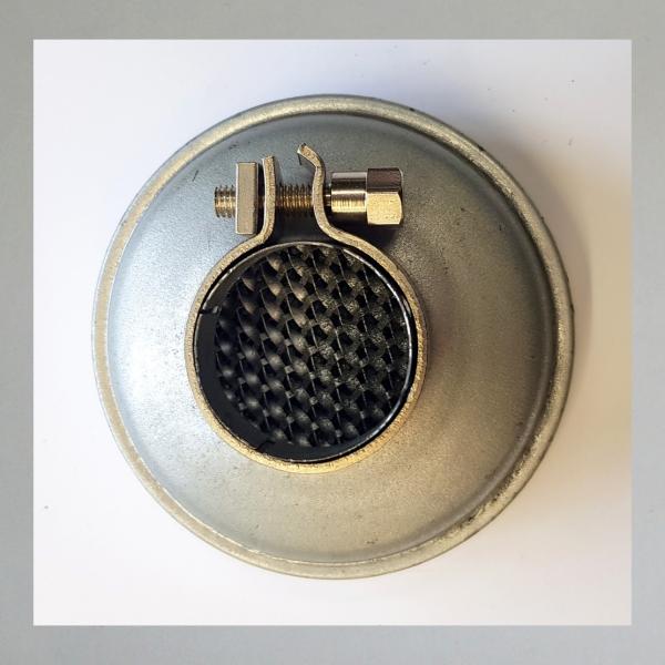 KNECHT Luftfilter offen, Anschluss: 35mm, Aussendurchmesser 92mm, original, 50er Jahre Ausführung---silbern lackiert---